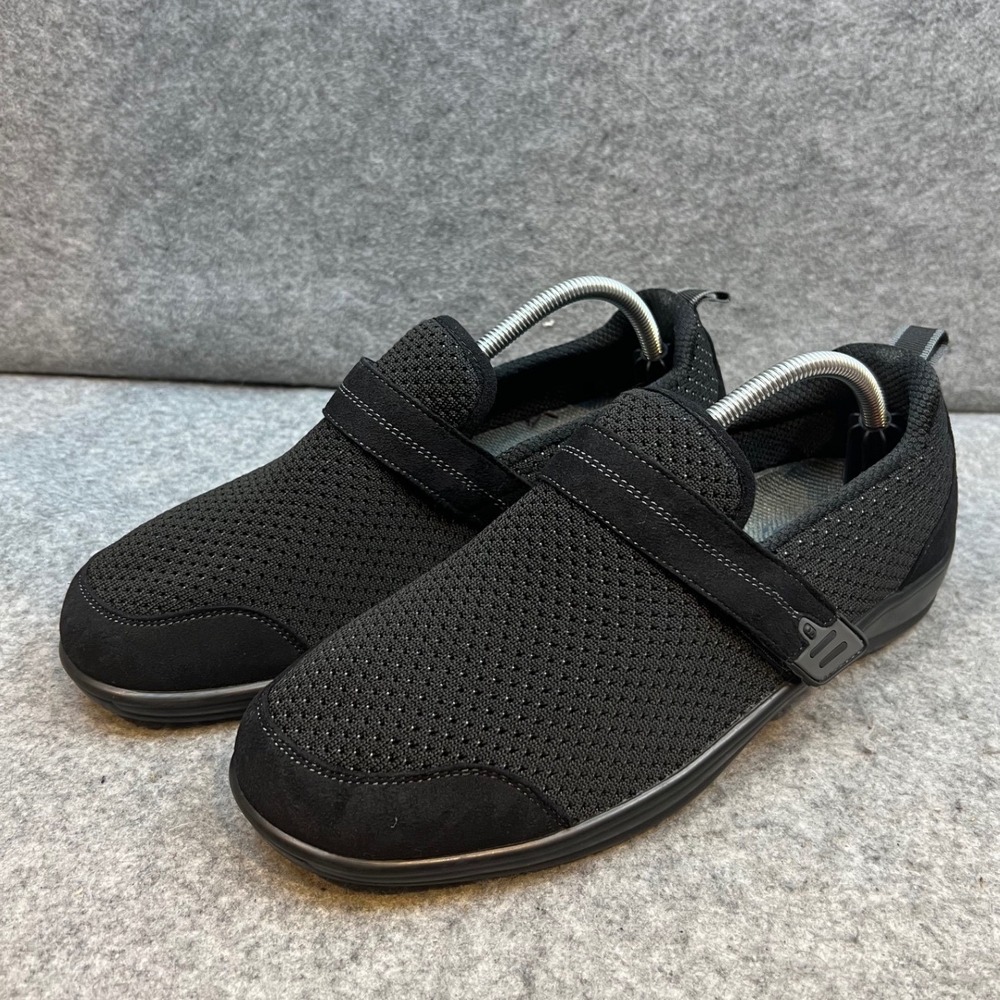 Orthofeet Black Knit Slip On Shoes Orthopedic Sneakers Womens Size 11 2E X Wide
